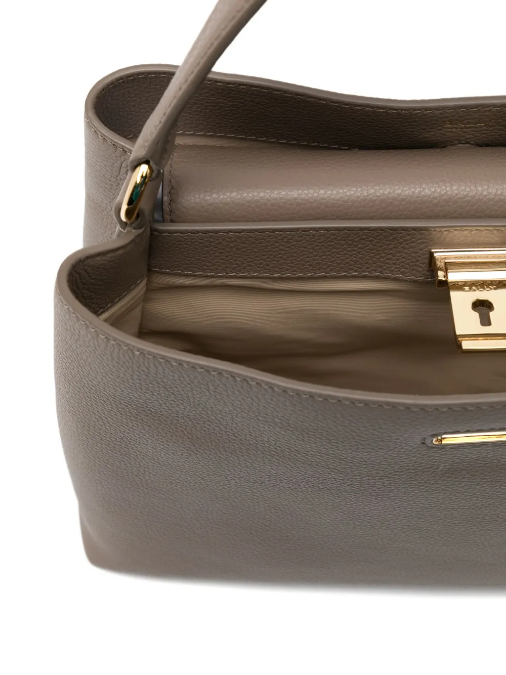 Bally Top Handle Lock Shoulder Bag In Brown