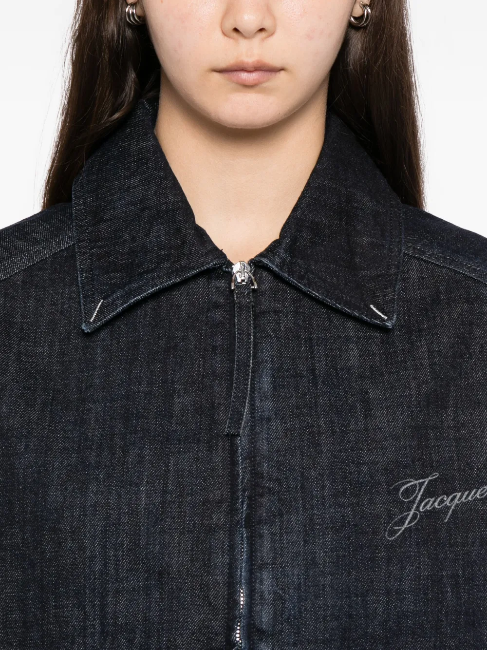 Jacquemus Denim jack met logo Goud