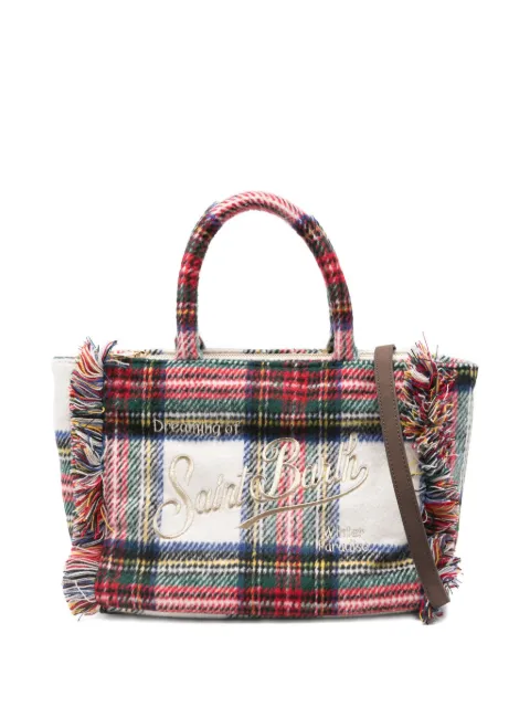 MC2 Saint Barth tartan-checked fringed mini bag