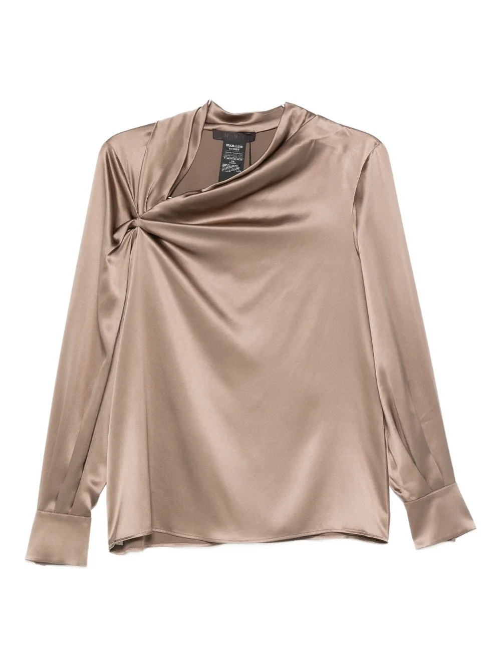 Max Mara Silk-satin Blouse In Neutral