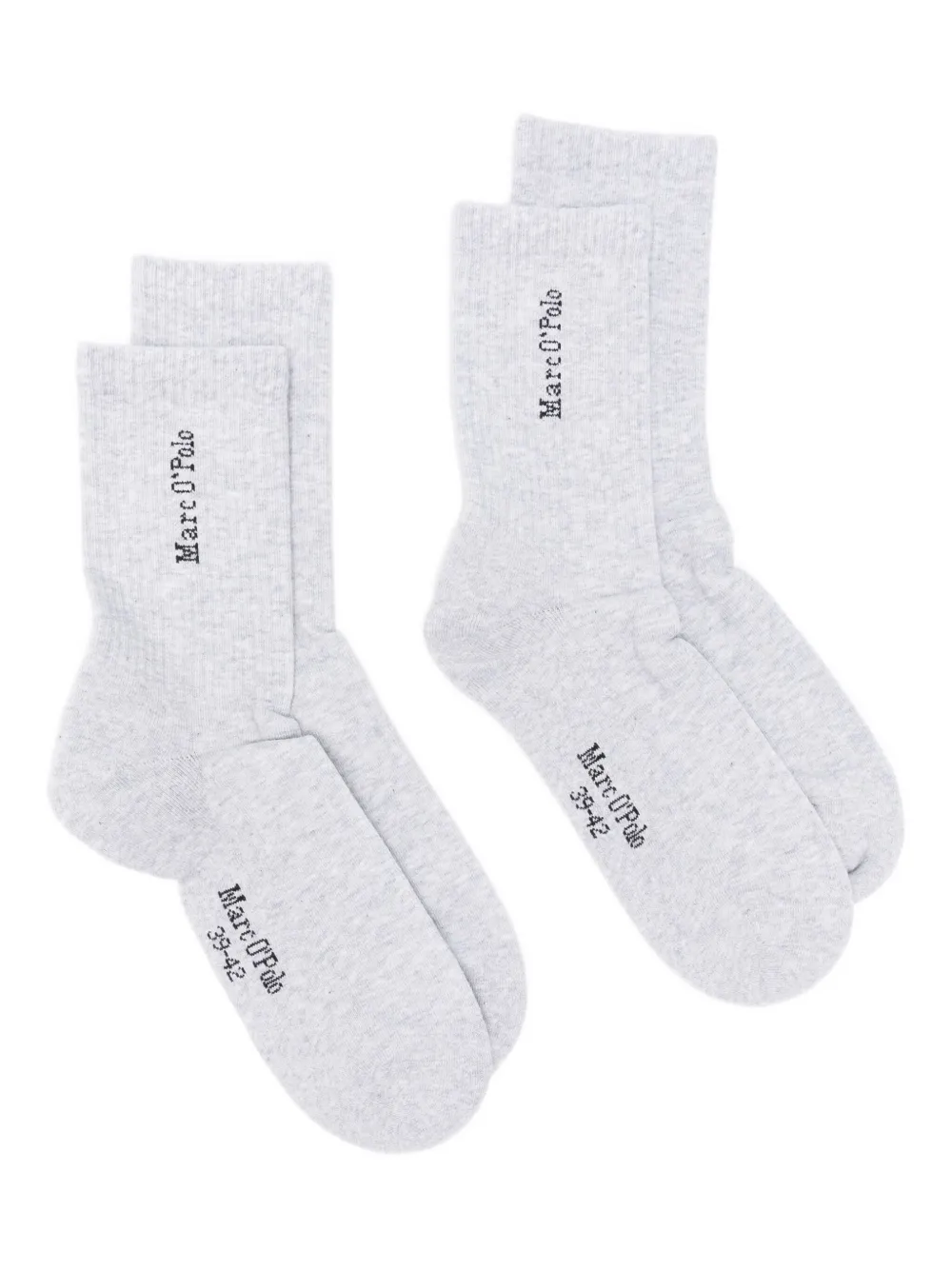 Marc O'polo Logo-intarsia Socks (pack Of Two) In Gray