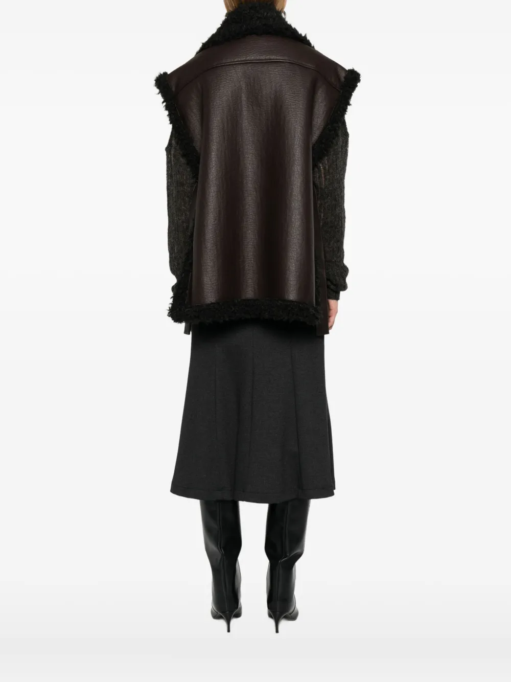 Rame Fur-trim Belted Jacket In Brown