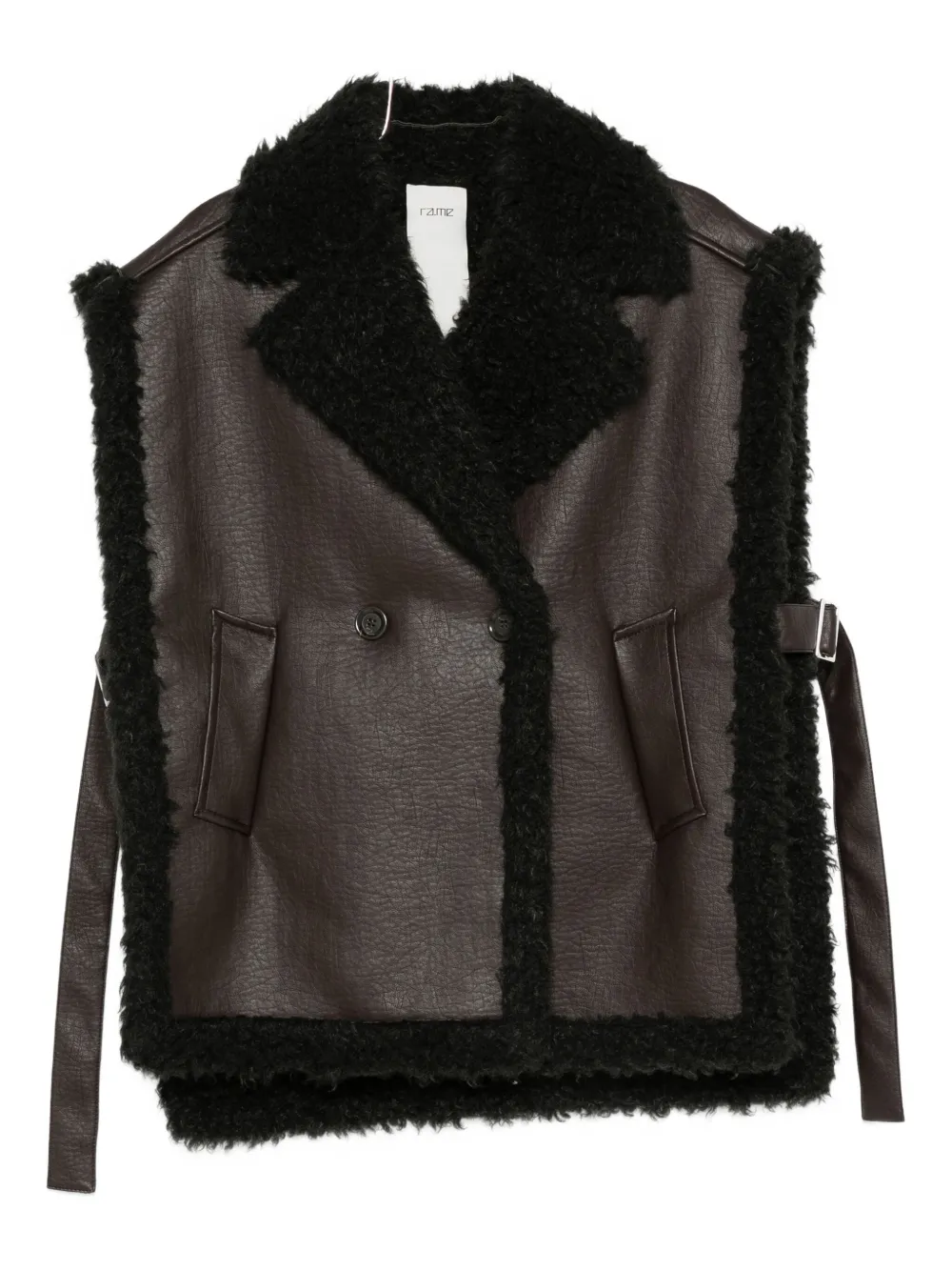 RAME fur-trim belted jacket | Brown | Image 1