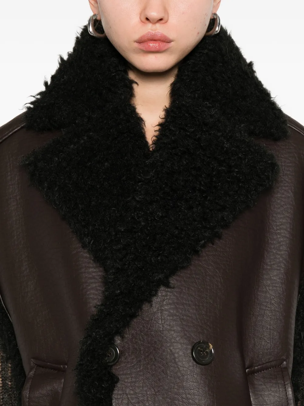Rame Fur-trim Belted Jacket In Brown
