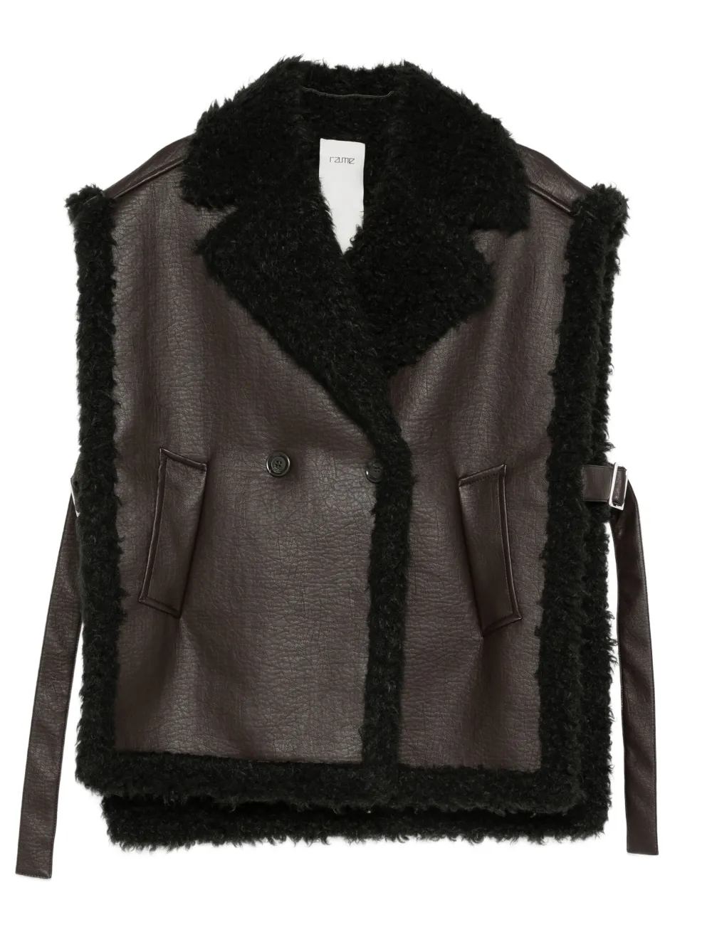RAME fur-trim belted jacket | Brown | Image 1