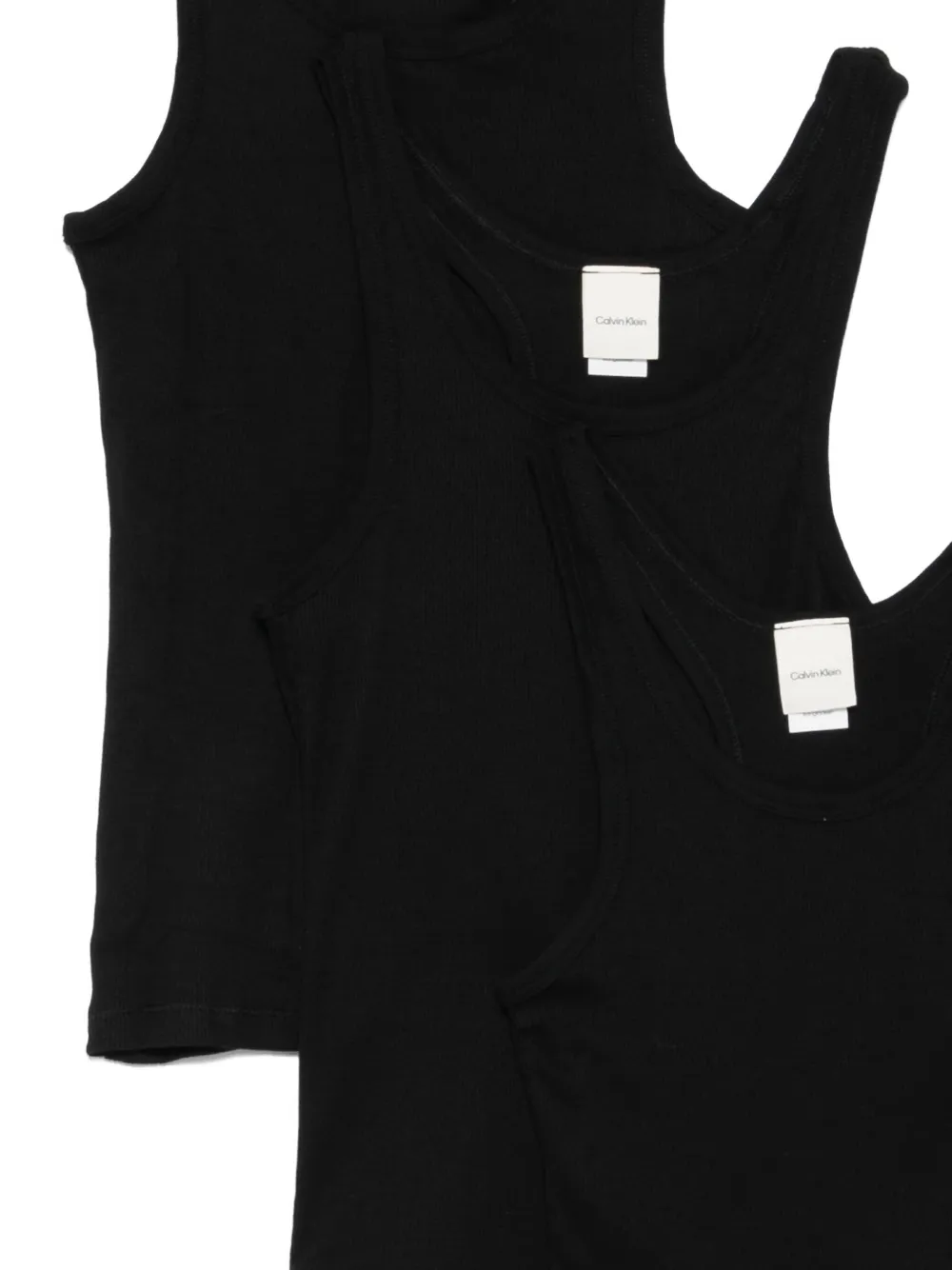 Calvin Klein Cotton Top (set Of Three) In Black