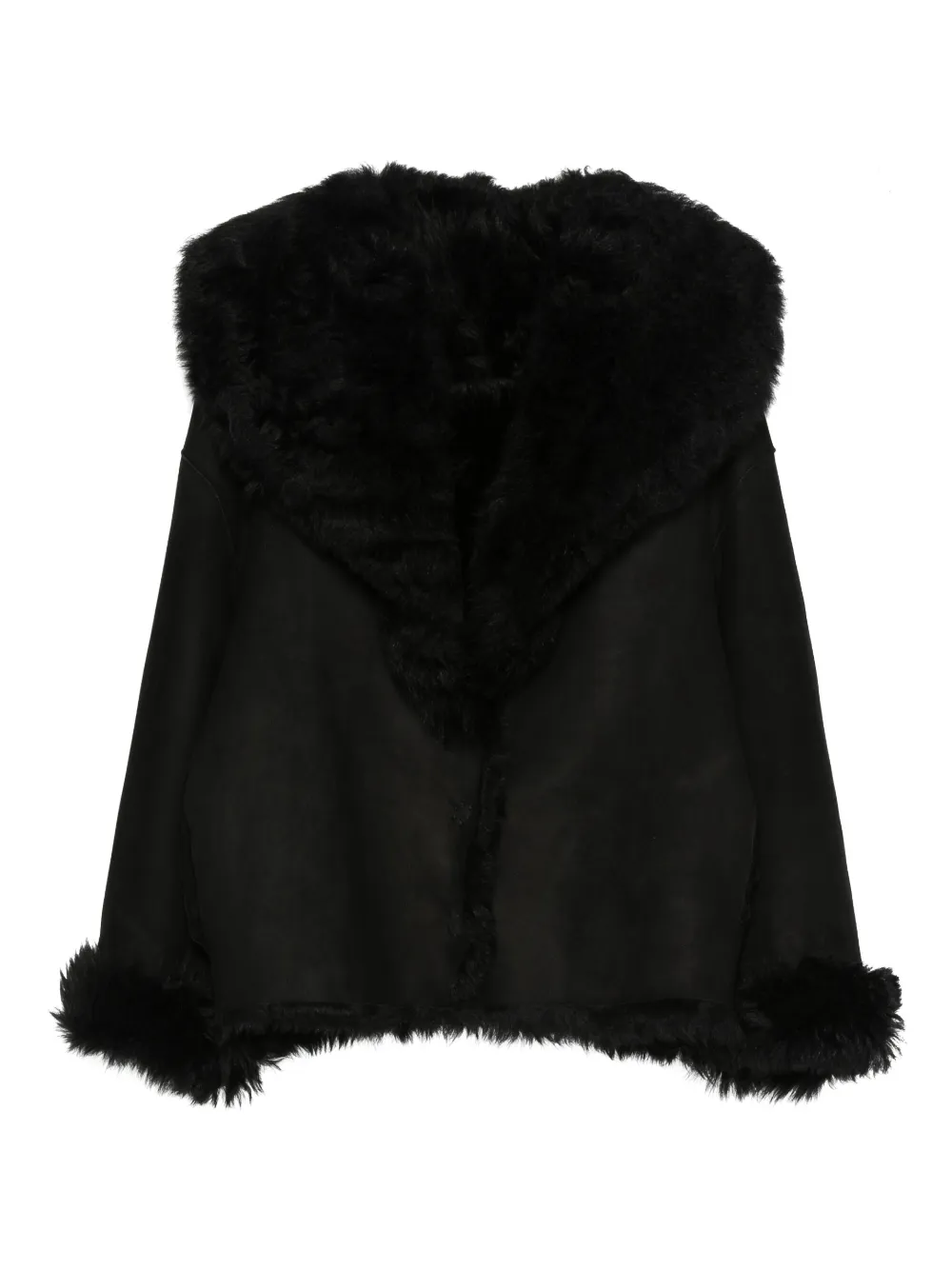 Santoro Long-sleeve Leather Jacket In Black