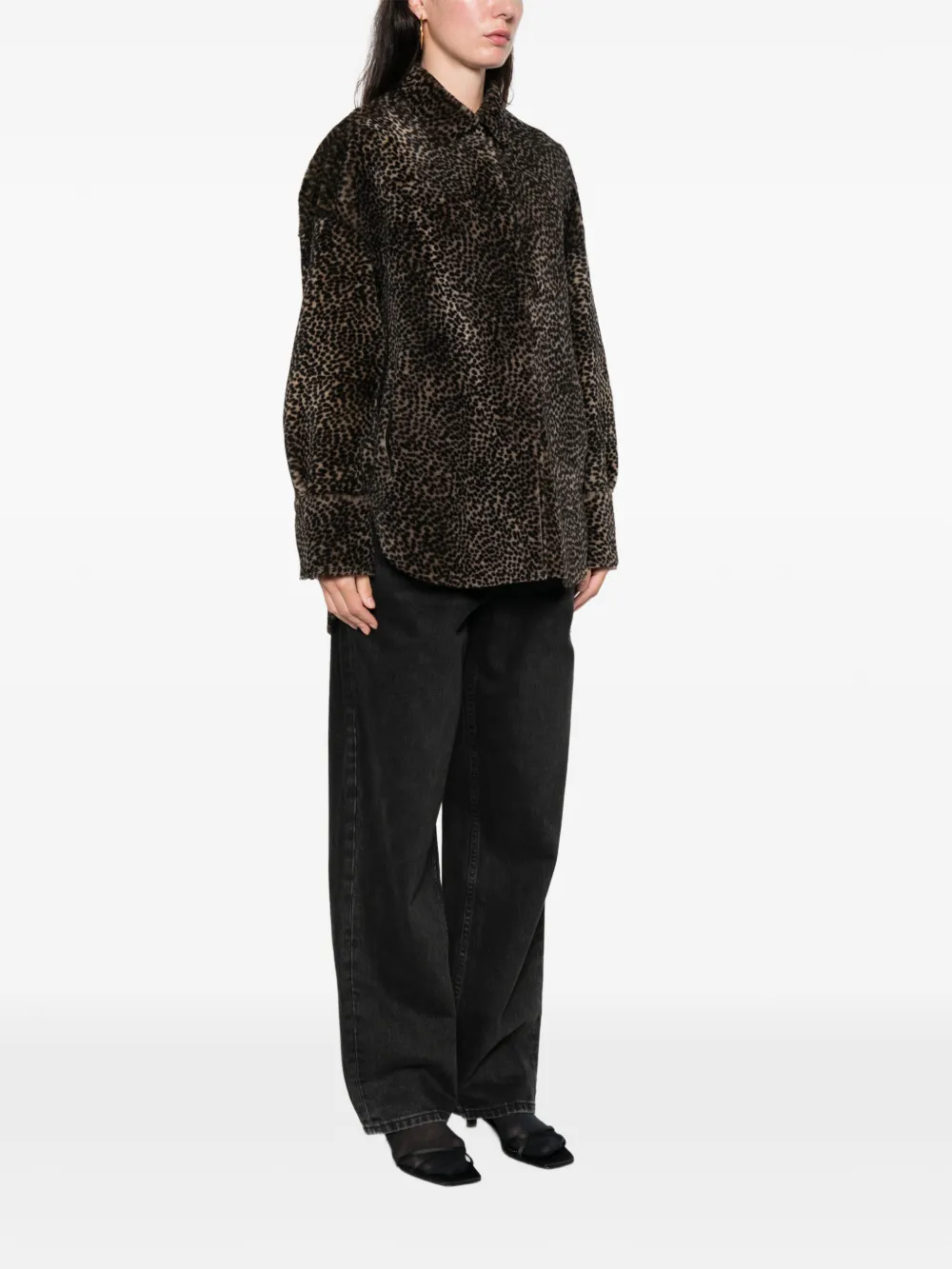 Santoro Animal-print Shirt In Black