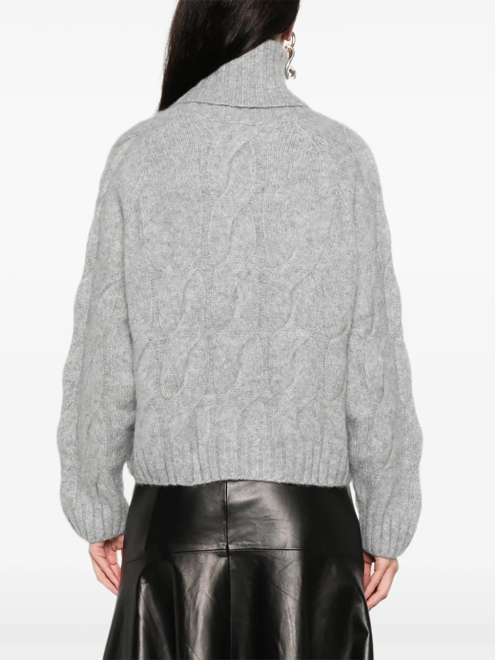 Allude Cable-knit Roll-neck Sweater In Gray