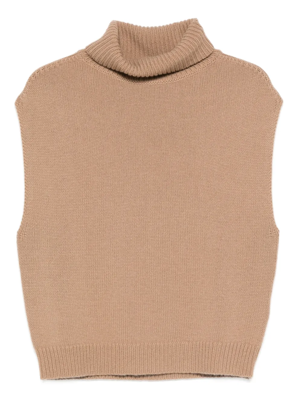 Allude Roll-neck Vest In Neutral