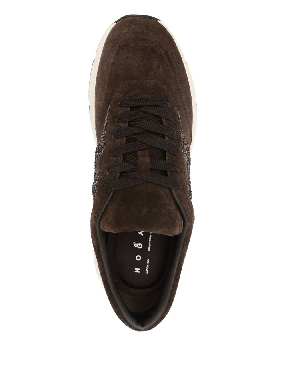 Hogan Glitter Logo Trainers In Brown