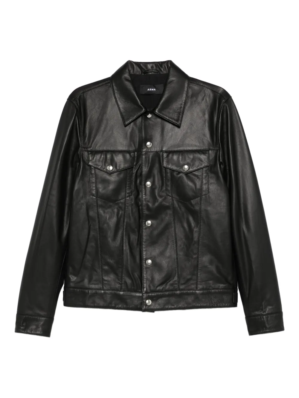 Arma buttoned flap-pockets shirt jacket | Black | Image 1