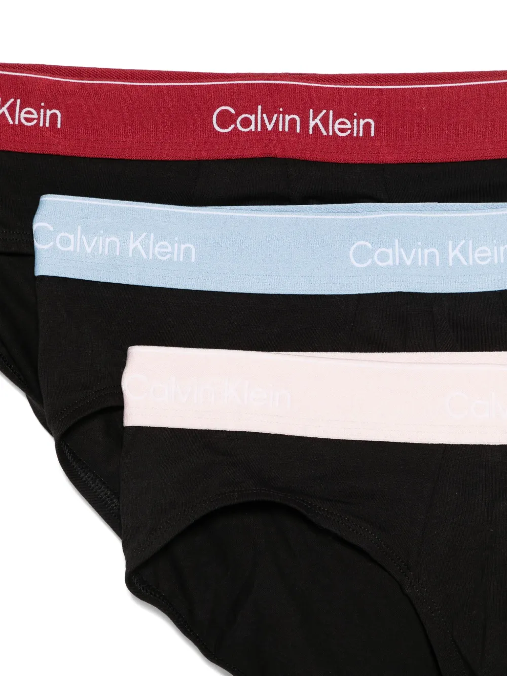 Calvin Klein Logo-waistband Briefs (pack Of Three) In Black