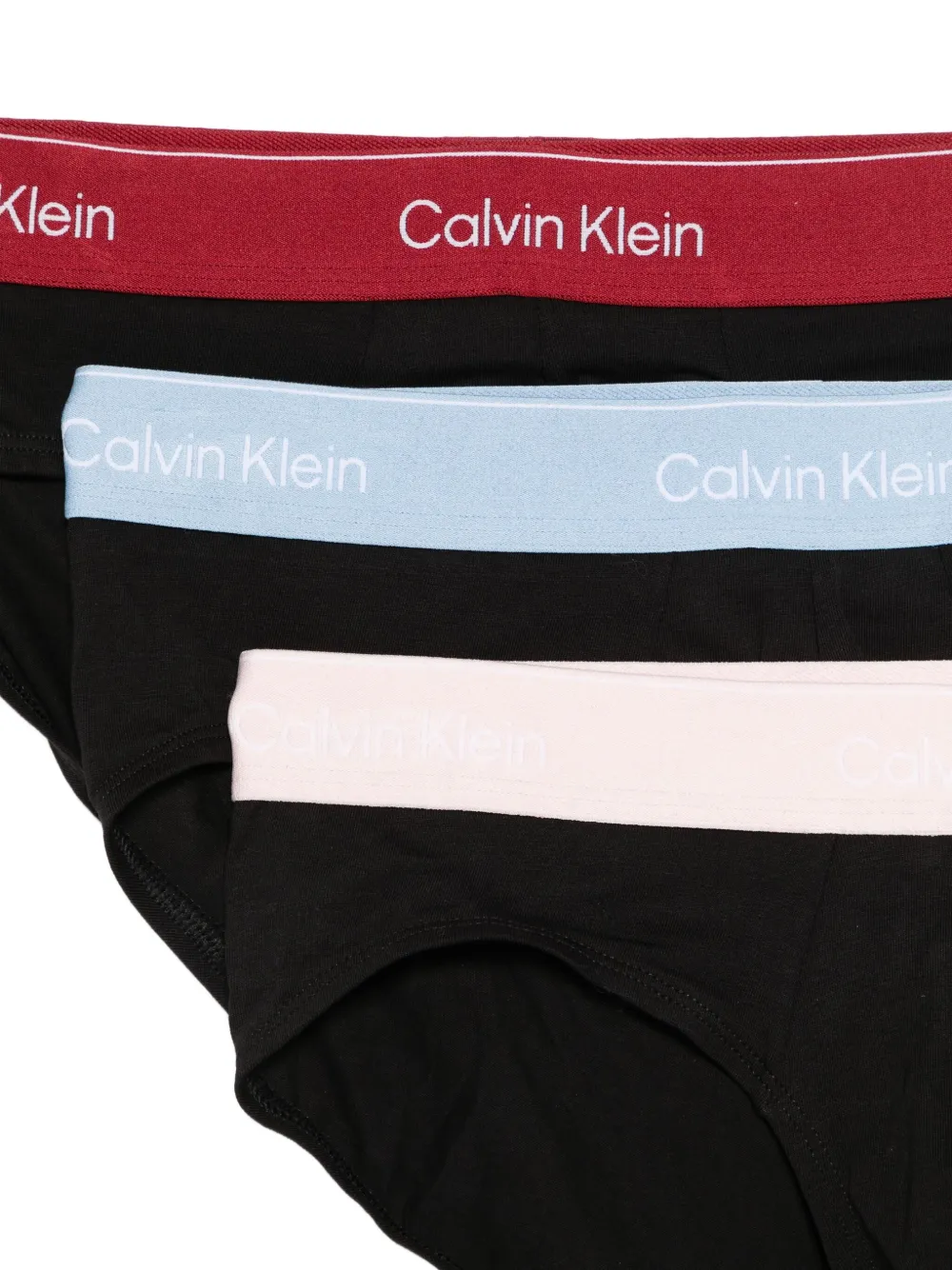 Calvin Klein Drie slips met logoband Zwart