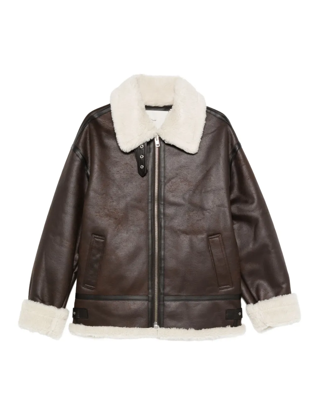 DUNST veste en peau lainée | marron | Image 1
