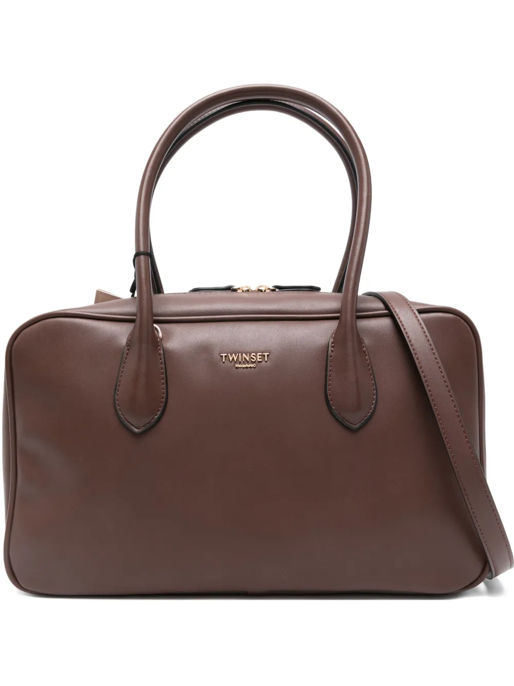 Twinset Logo-lettering Tote Bag In Brown