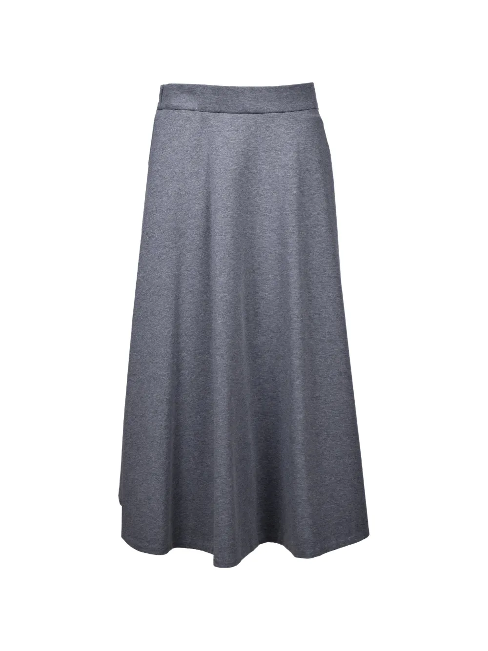 Brunello Cucinelli elasticated-waist jersey midi skirt - Grigio