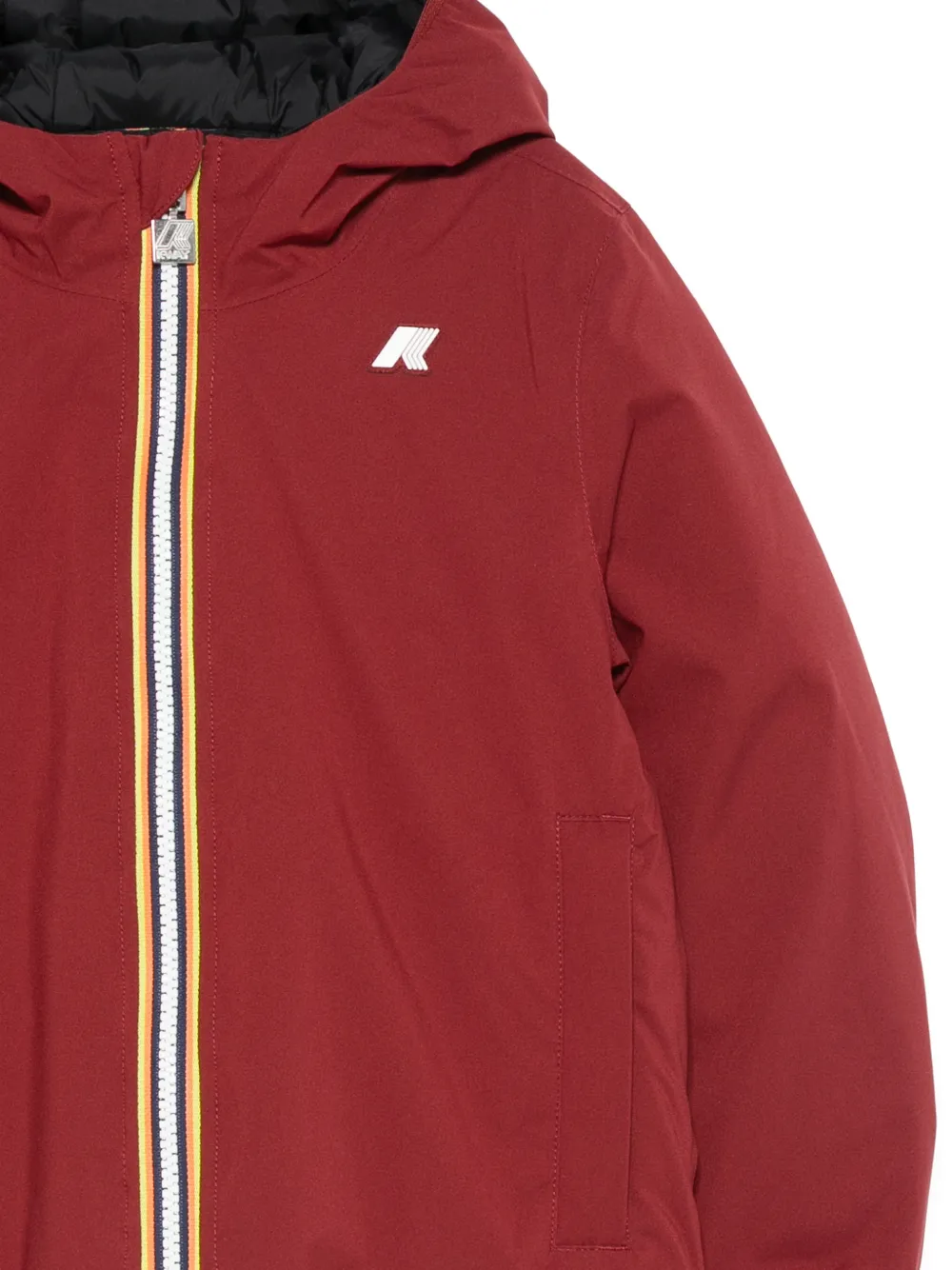 K-way Hooded Zip-up Jacket In Burgundy