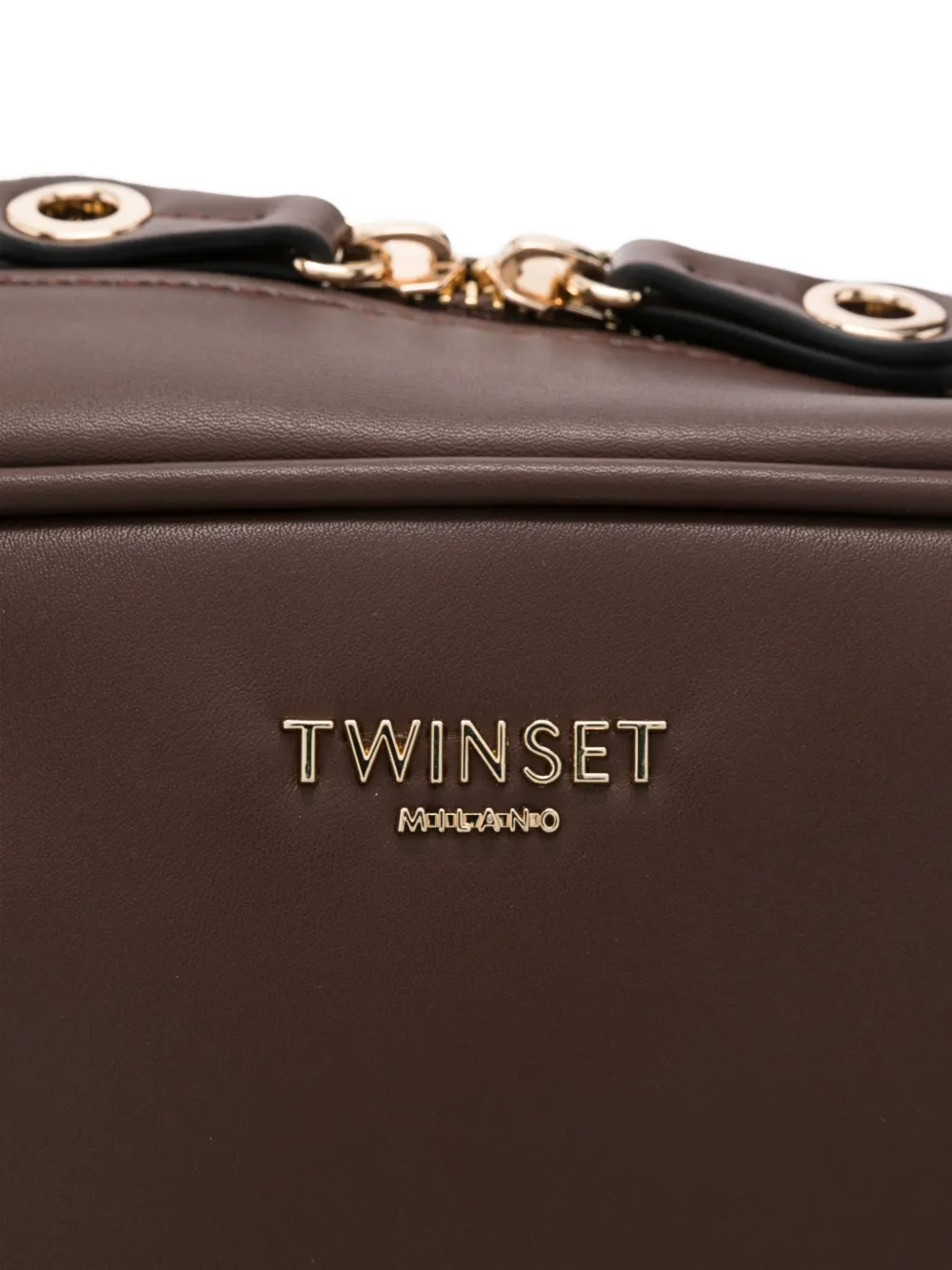 Twinset Logo-lettering Tote Bag In Brown