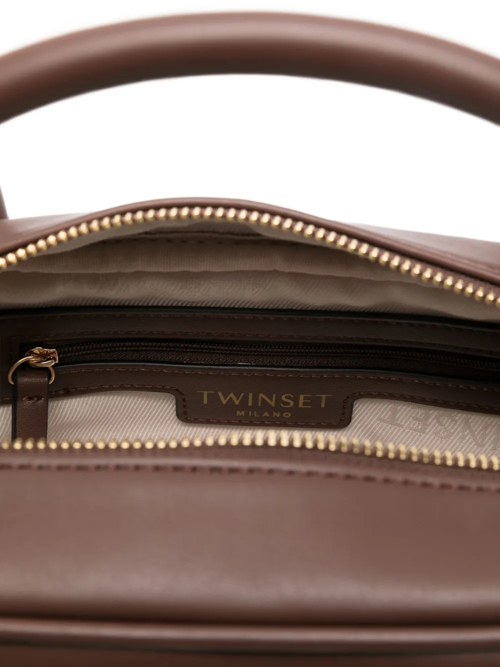 Twinset Logo-lettering Tote Bag In Brown