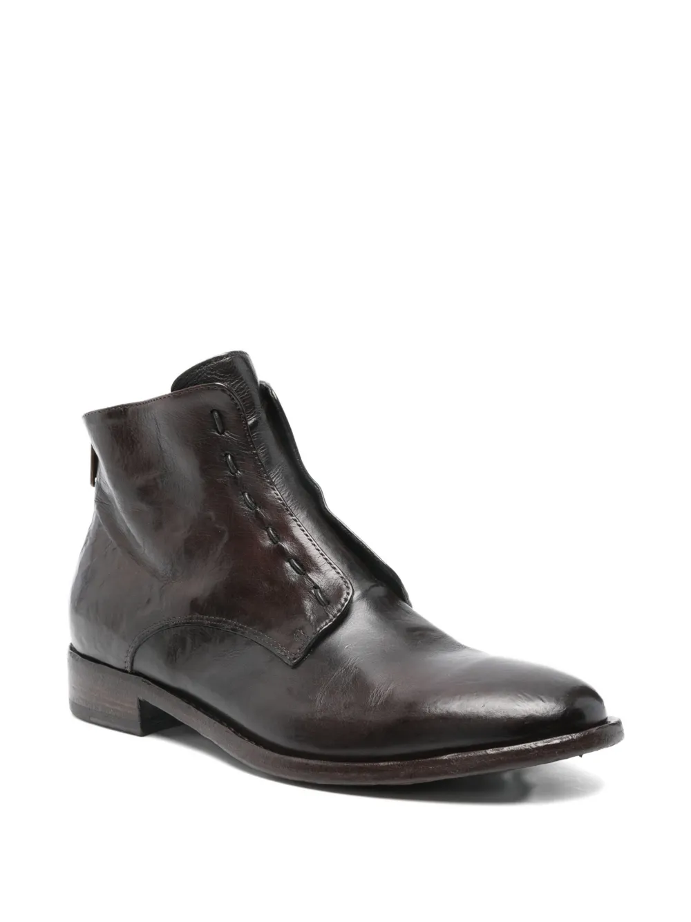 King Tartufoli Leather Ankle Boot In Brown