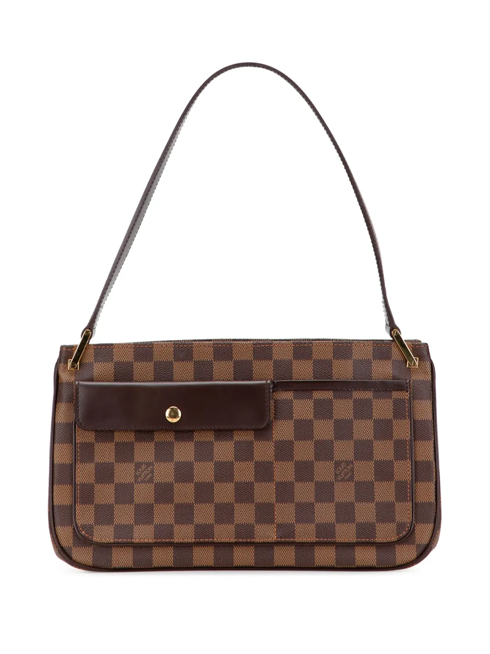 Pre-owned Louis Vuitton 2000-2010 Damier Ebene Aubagne Shoulder Bag In Brown