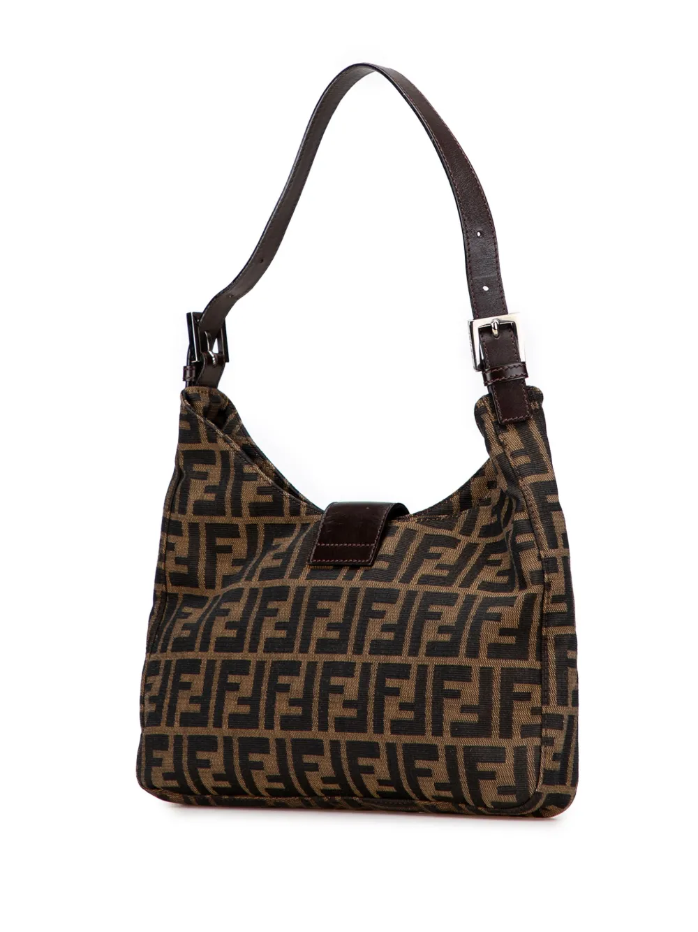 Pre-owned Fendi 20th Century Zucca Canvas Shoulder Bag In Brown