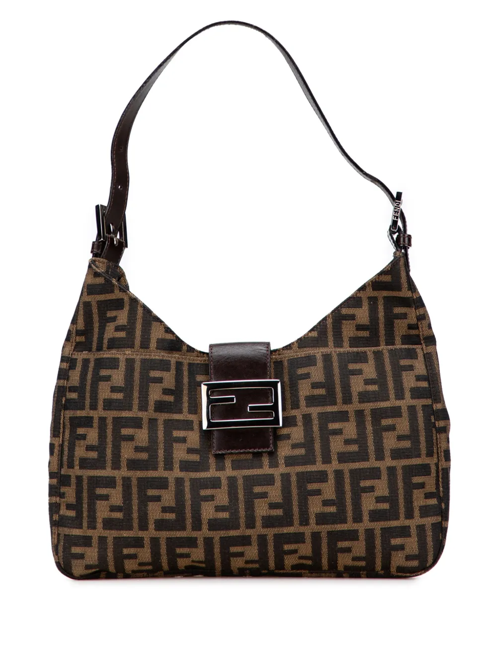 Pre-owned Fendi 20th Century Zucca Canvas Shoulder Bag In Brown