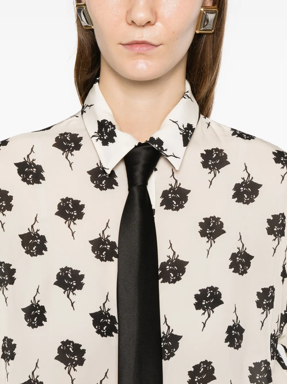 PT Torino Blouse met bloemendetail Beige