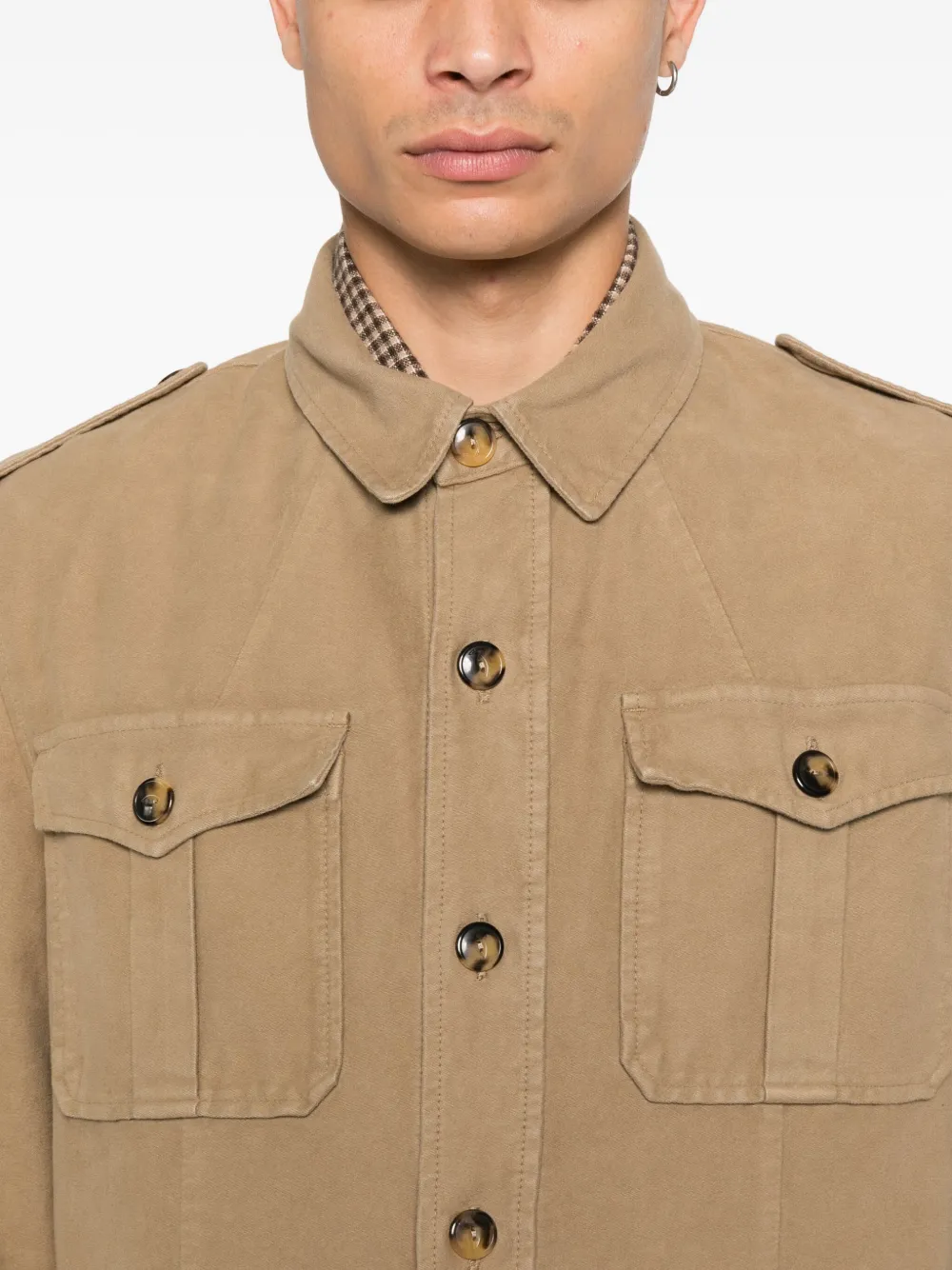 Fortela Sahariana jack met knoopsluiting Beige