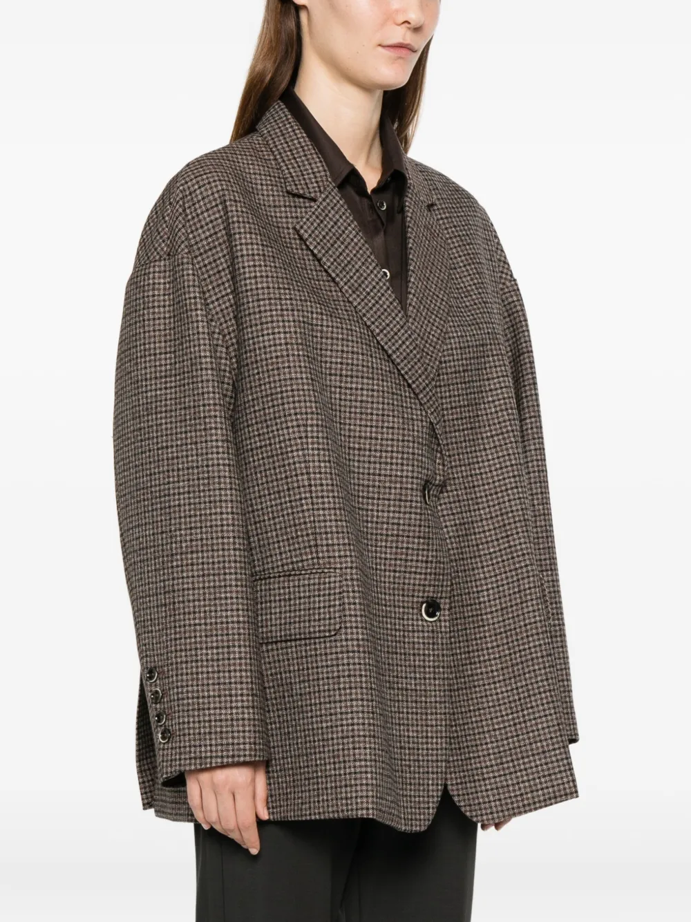 Nine In The Morning Pocket Check Jacket In Brown