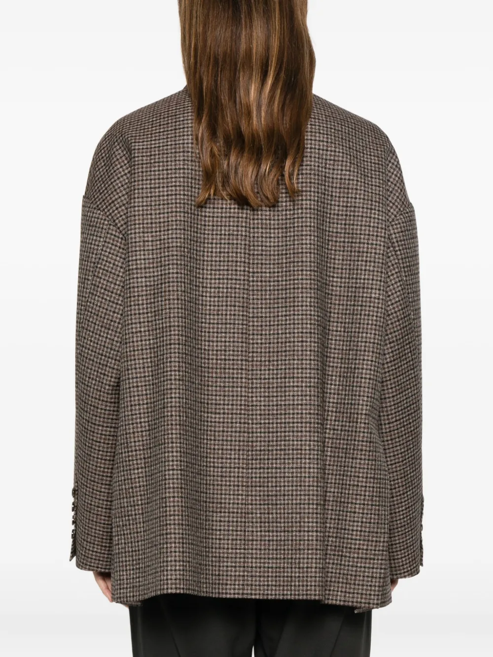 Nine In The Morning Pocket Check Jacket In Brown