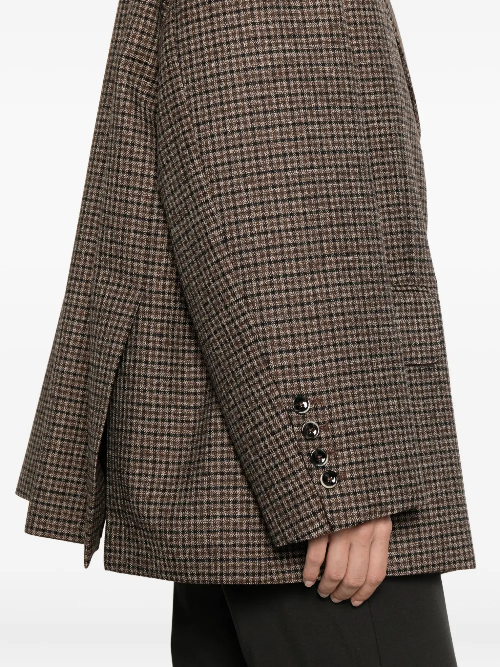 Nine In The Morning Pocket Check Jacket In Brown