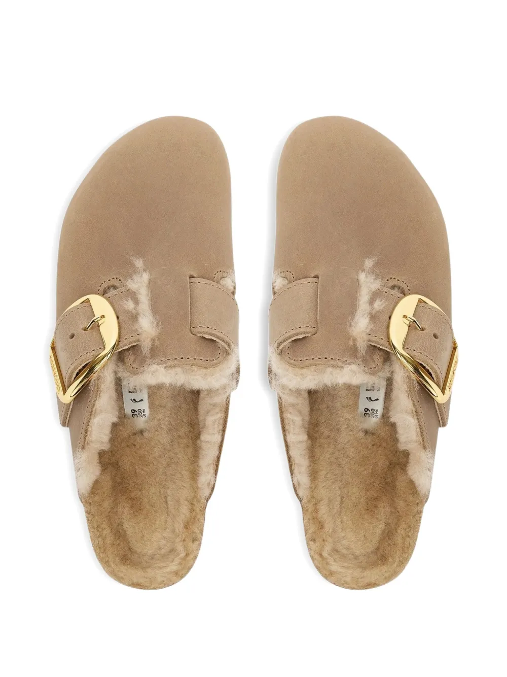 Birkenstock Boston suède muiltjes Bruin