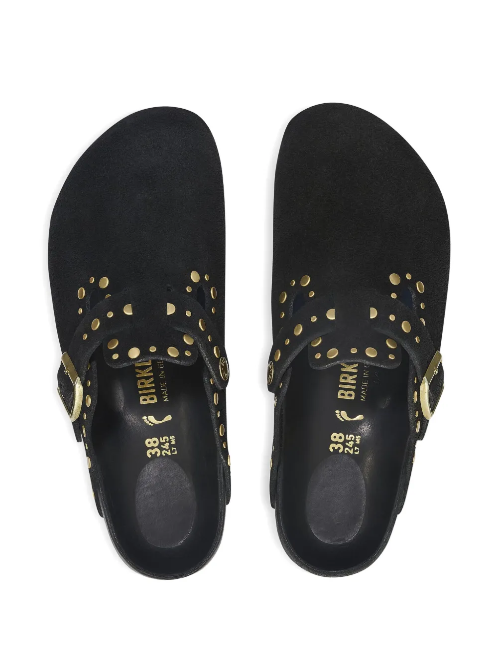 Birkenstock Boston Rivets muiltjes Zwart