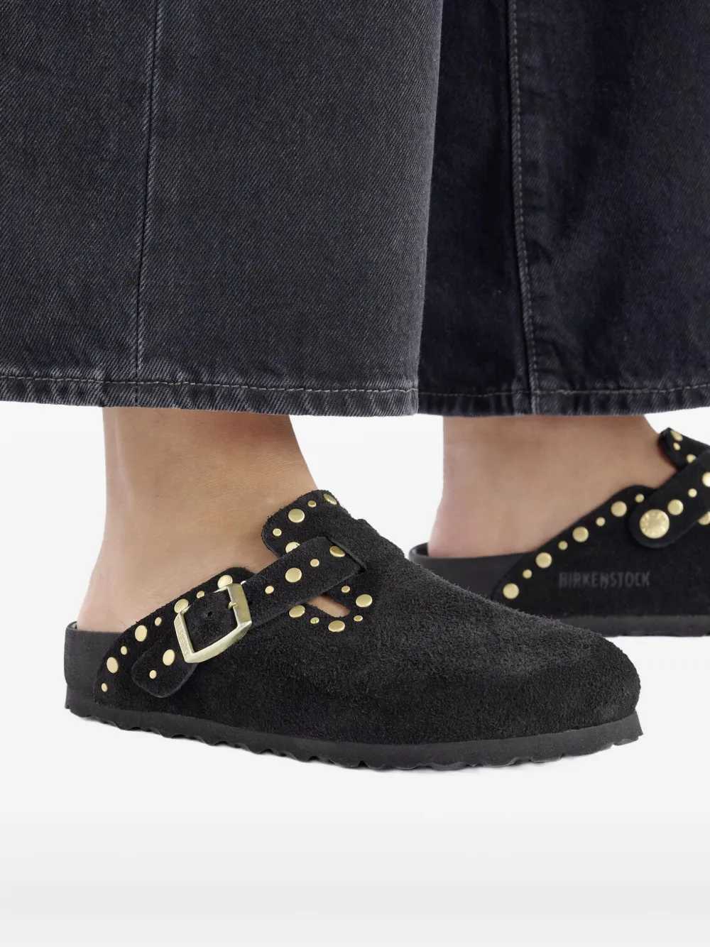 Birkenstock Boston Rivets muiltjes Zwart