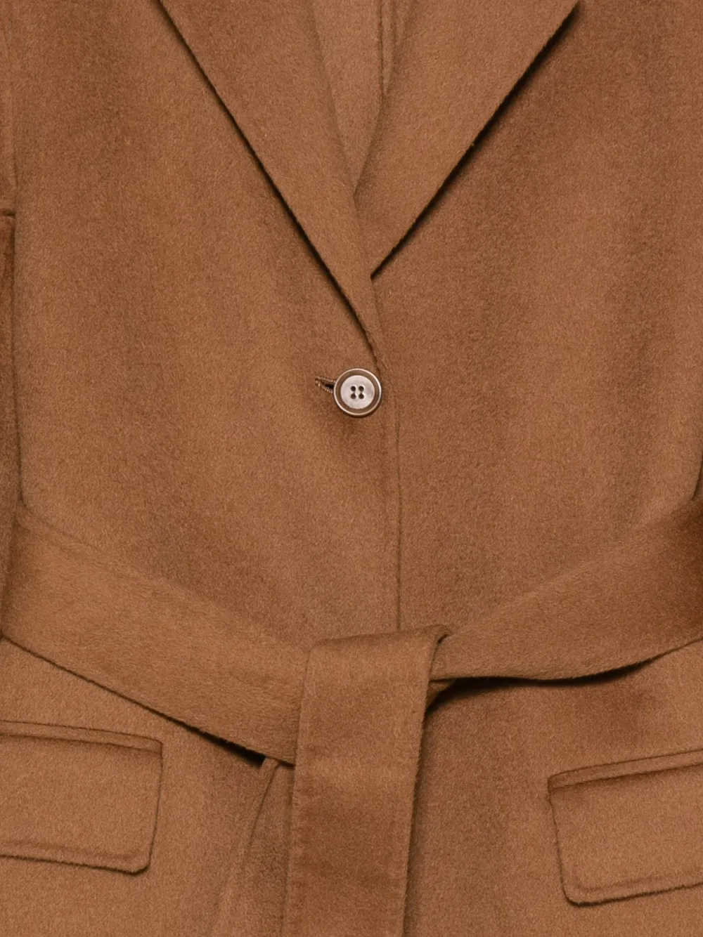 ASPESI Wollen jas met ceintuur Bruin