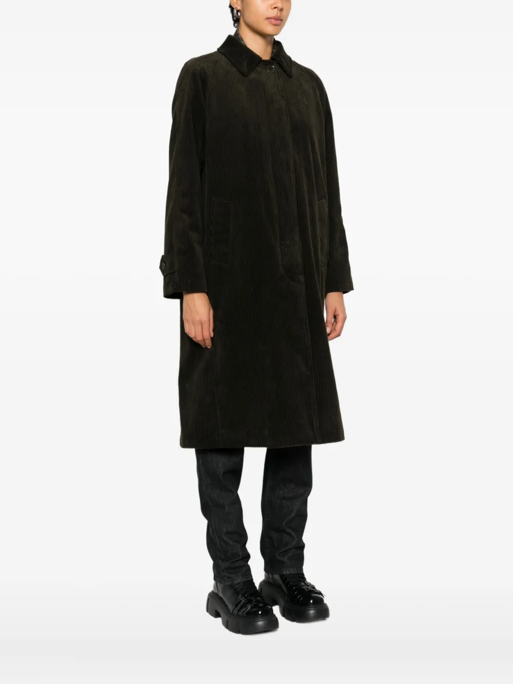 ASPESI Jas met ribfluwelen zak Groen