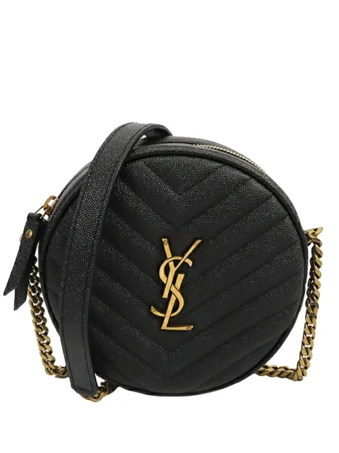 Saint Laurent Pre-Owned 2013-2025 Grain De Poudre Chevron Round Vinyle Camera Bag crossbody bag