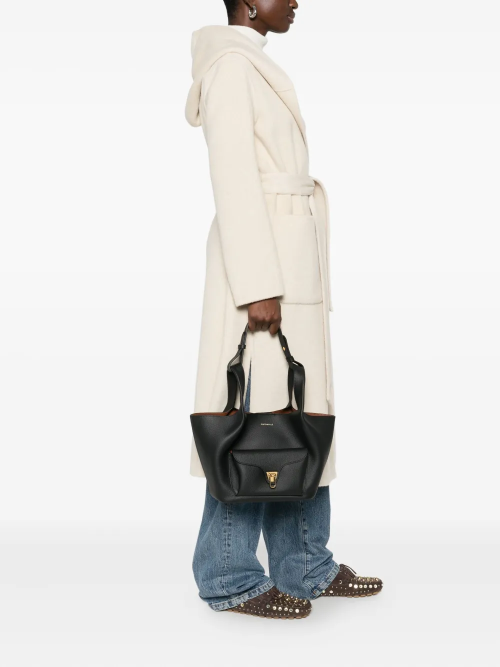 Coccinelle Beat leather shoulder bag - Zwart