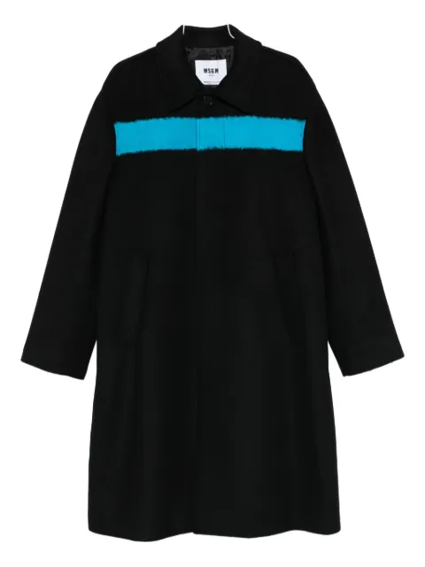 MSGM stripe-detail single-breasted coat