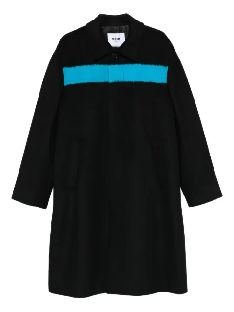 MSGM stripe-detail single-breasted coat