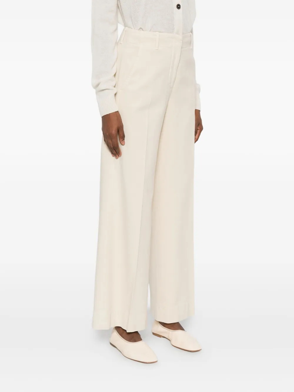 Incotex Pressed-crease Wide-leg Trousers In Neutral