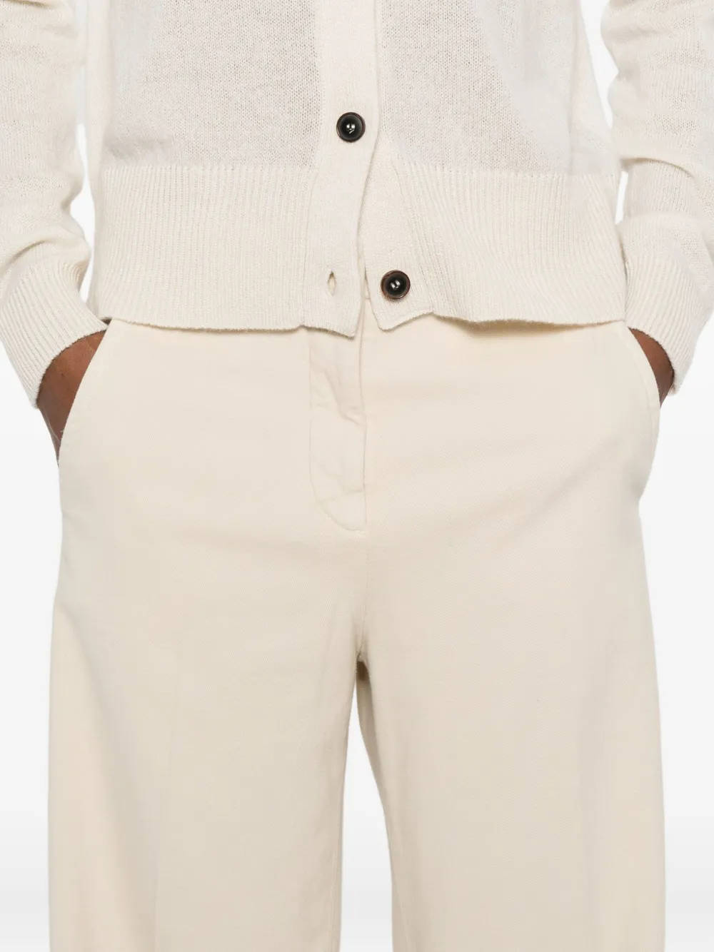 Incotex Pressed-crease Wide-leg Trousers In Neutral