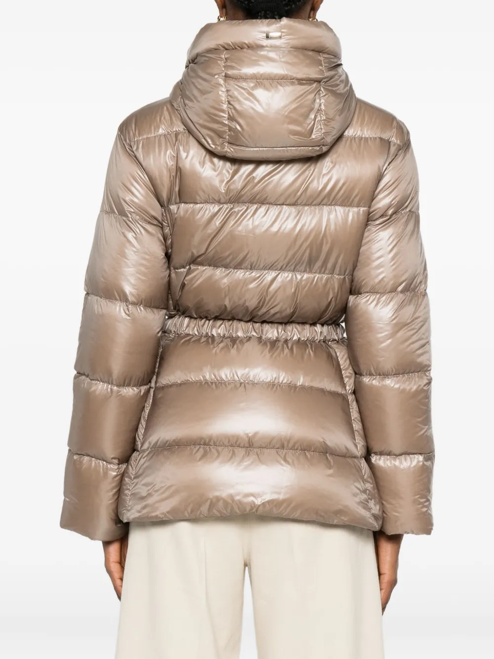 Herno Hooded Down Jacket In Brown