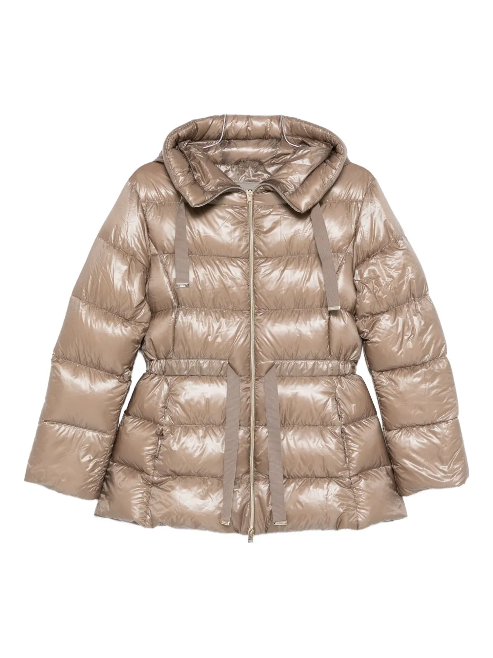 Herno Hooded Down Jacket In Brown