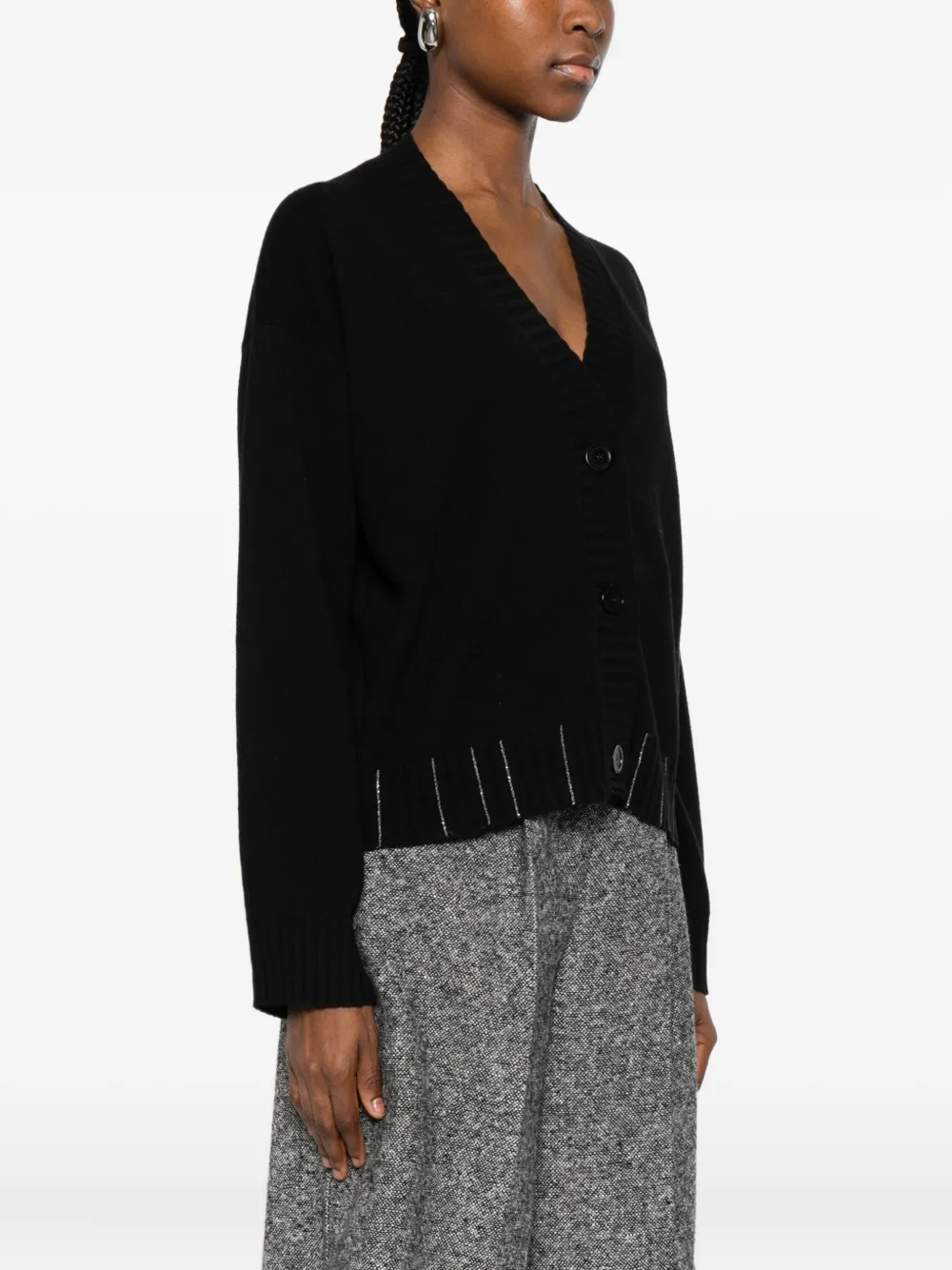 Fabiana Filippi V-neck Cardigan In Black