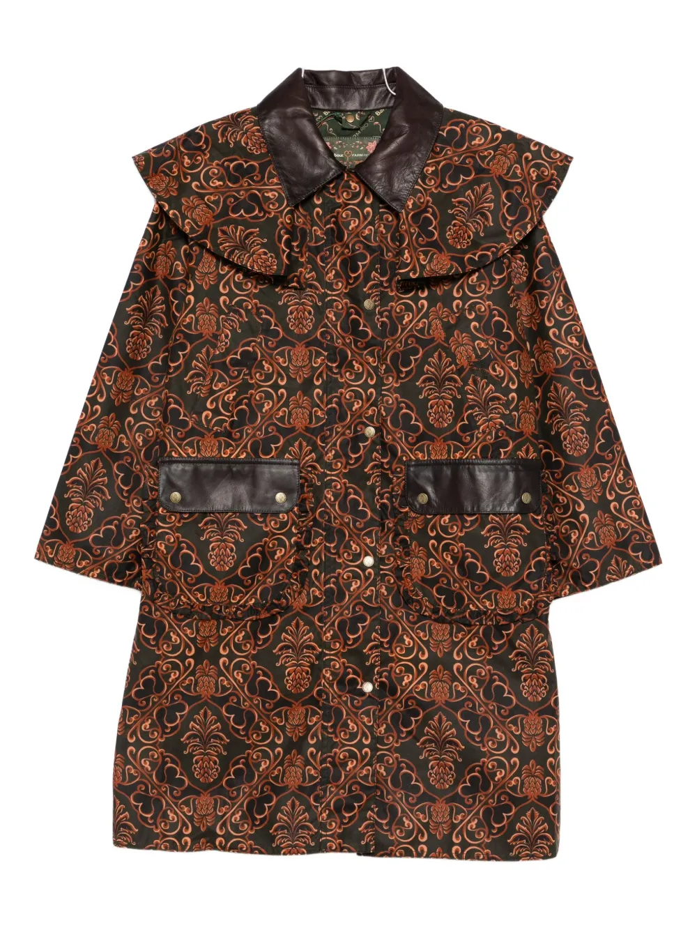 Farm Rio X Barbour Luana Waxed Coat In Brown