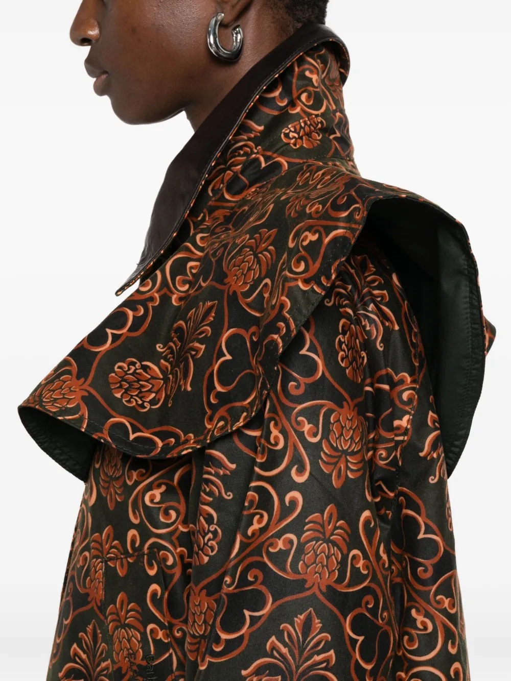 Farm Rio X Barbour Luana Waxed Coat In Brown