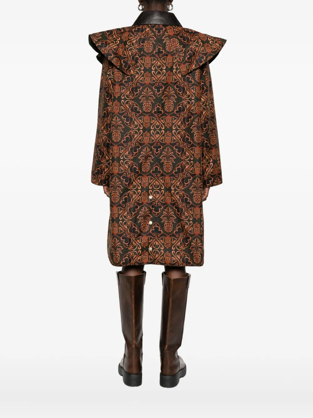 Farm Rio X Barbour Luana Waxed Coat In Brown